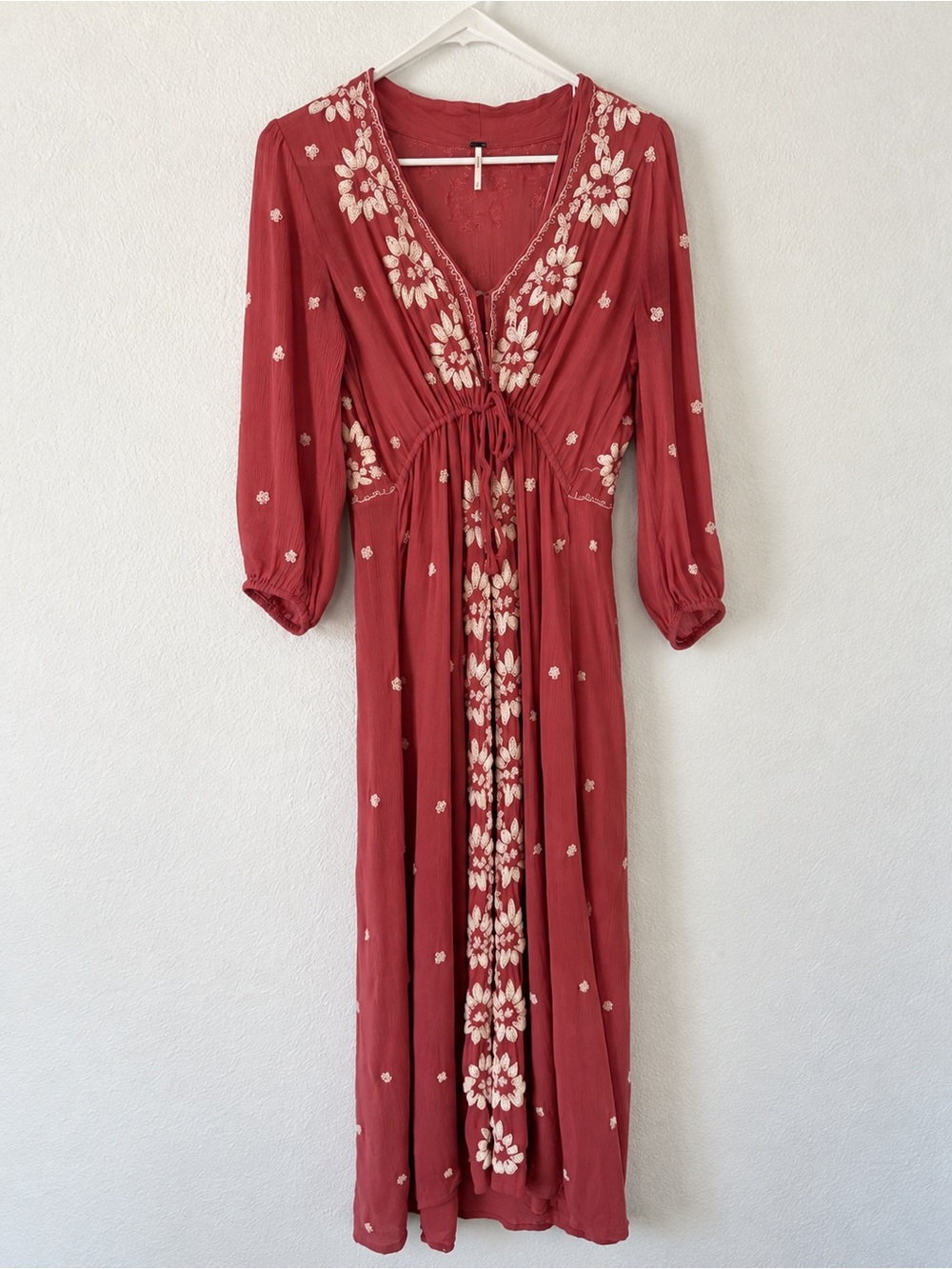 Free People Embroidered Boho Maxi Dress – Size Small
